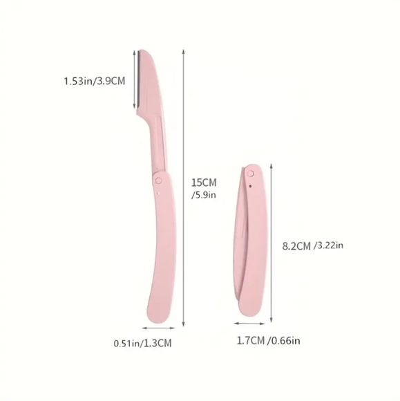 3pc 🩷 Anti-Scratch, Folable, Portable Eye Brow Trimming Kit (pink) ☆》NWT《☆ - Picture 6 of 6